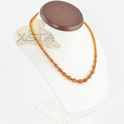 Round Amber faceted necklaces